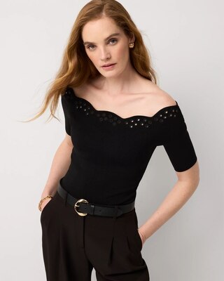 WHBM FORME™ Sculpt Stretch Off-The-Shoulder Top | White House